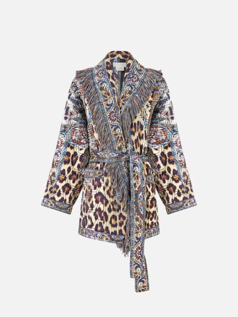 QUILTED ROLL COLLAR COAT