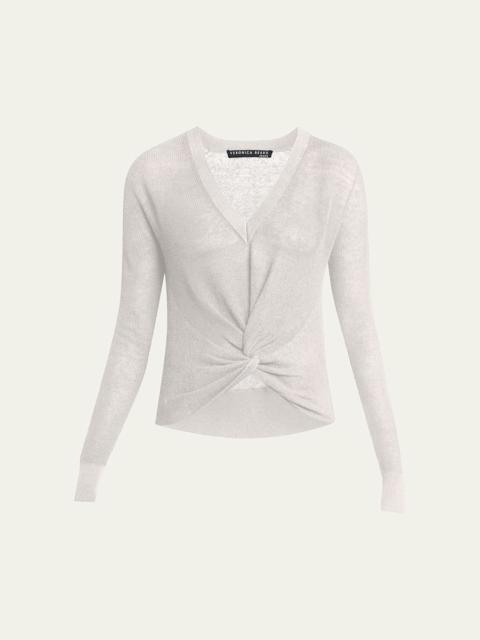 Soren V-Neck Twisted-Hem Sweater