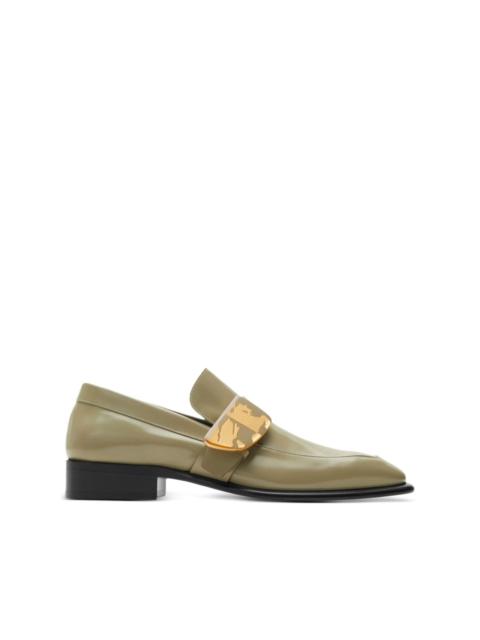 Shield leather loafers