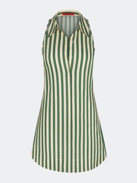 Loch Sleeveless Mini Dress in Gummy Green/Ecru