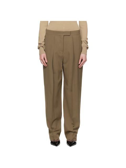 Taupe Inverted Pleats Trousers