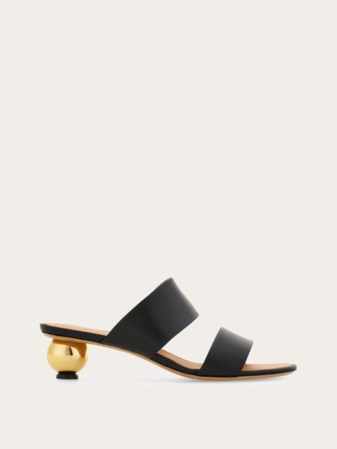 Sandal with bauble heel detail