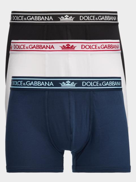 Men & apos;s Cotton Jersey Crown Logo 3-Pack Boxer Briefs
