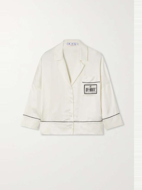 Appliquéd satin shirt