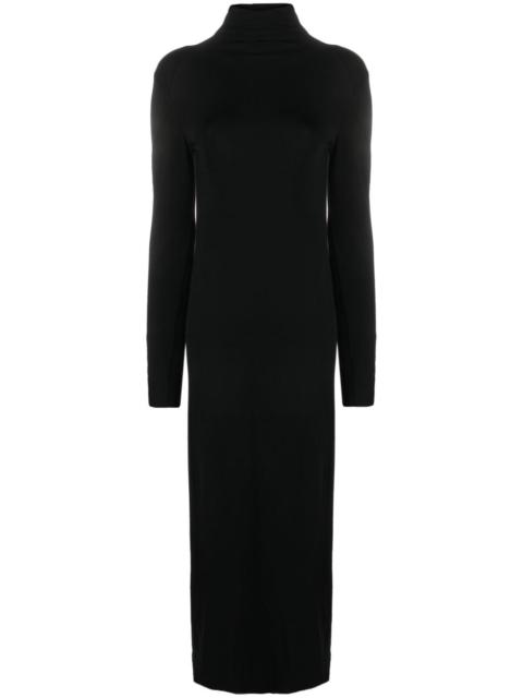 roll-neck jersey maxi dress