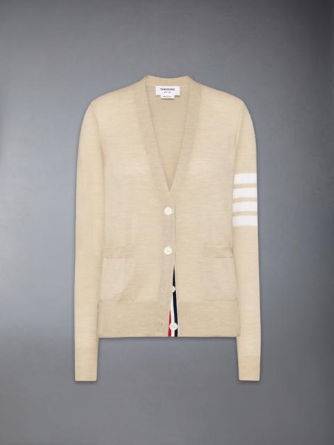 MERINO WOOL 4-BAR RELAXED FIT V-NECK CARDIGAN