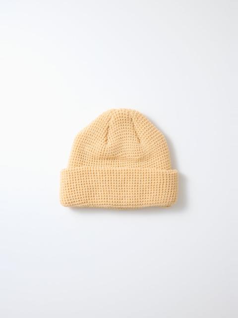 ROTOTO - COTTON WAFFLE KNIT WATCH CAP - RAW BEIGE