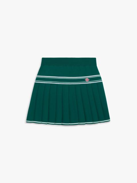 Green Pleated Knit Mini Skirt | Casablanca Paris
