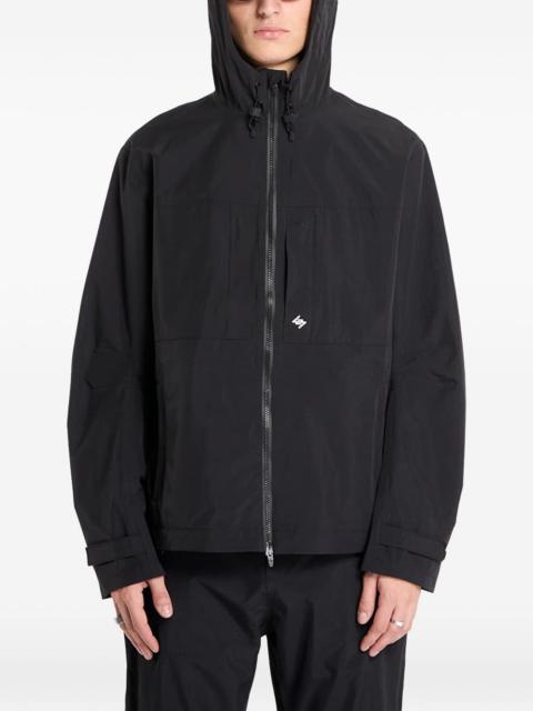 taped hooded jacket