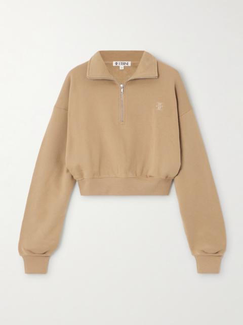 Cropped Embroidered Cotton And Modal-blend Jersey Sweatshirt