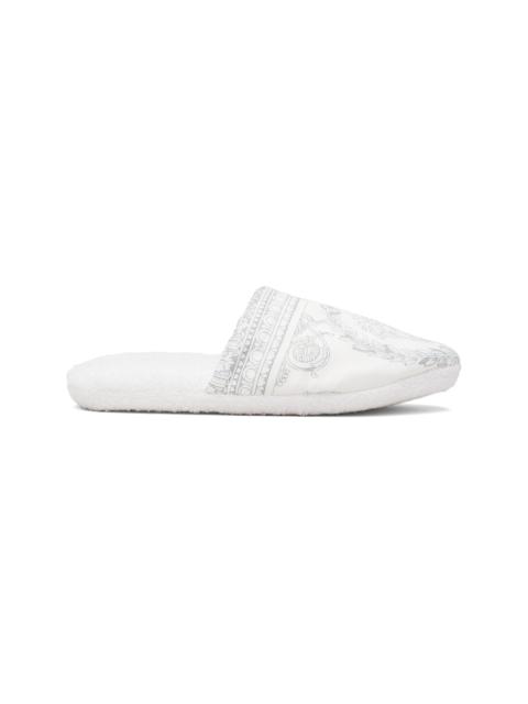 White 'I Heart Baroque' Slippers