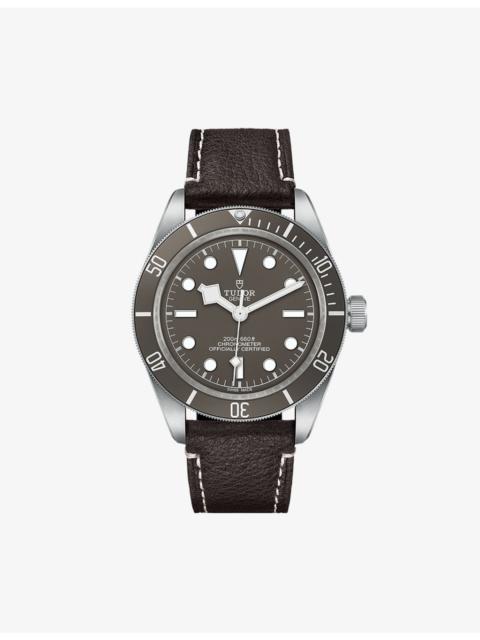 M79010SG0001 Black Bay 58 sterling-silver and leather automatic watch