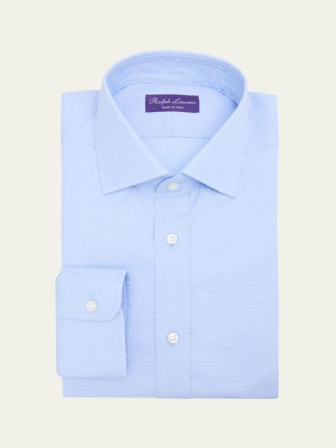 Men's Cotton Micro-Houndstooth Dress Shirt