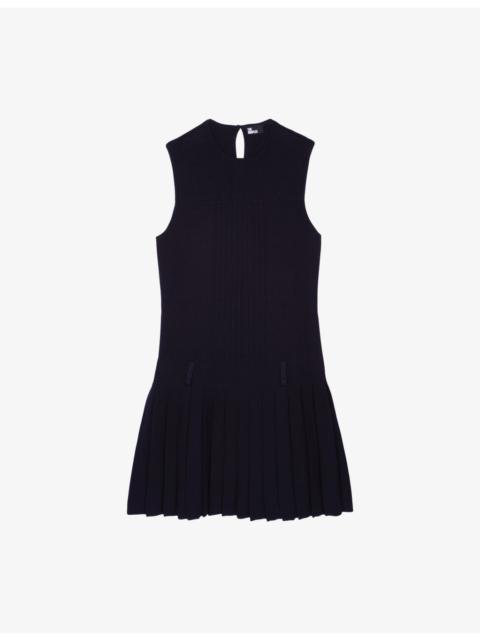 Sleeveless Pleated-Skirt Woven Mini Dress