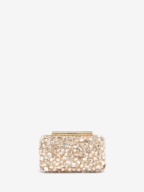 Crystal Embroidery T-Bar Box Clutch