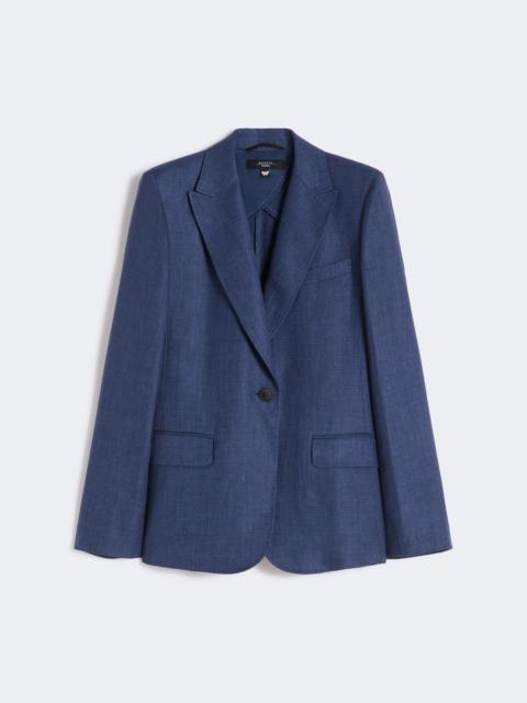 Linen canvas blazer - NAVY