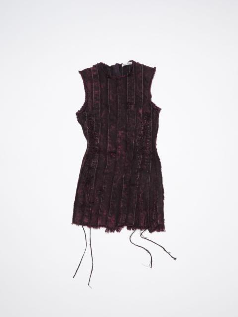 Denim dress - Black/wine red