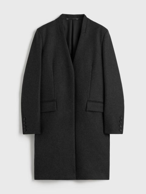Deep pleat coat charcoal melange