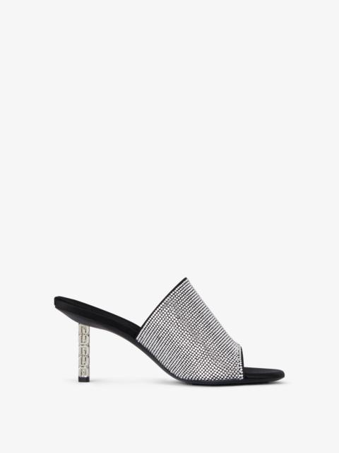 G CUBE MULES IN SATIN WITH STRASS