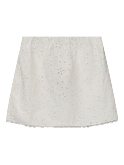 Salma floral-embroidered skort
