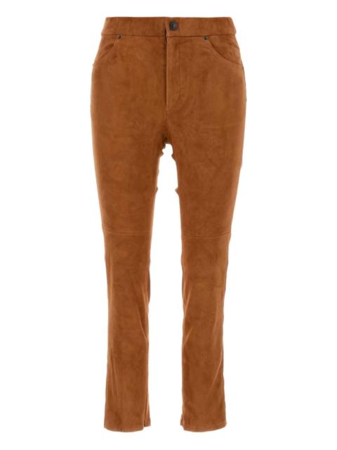 suede back-pockets trousers