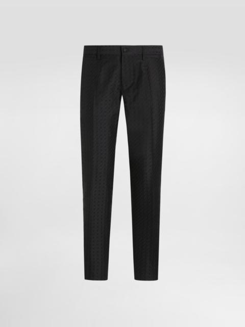 Micro pattern jacquard trousers