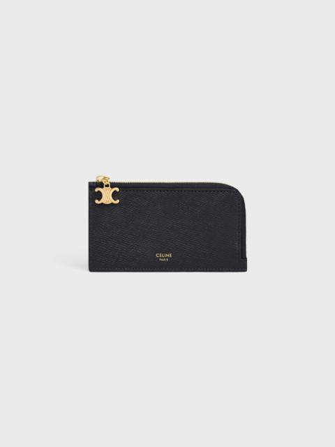 LONG ZIPPED CARD HOLDER IN GRAINED CALFSKIN