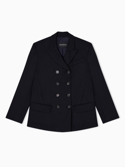 DOUBLE-BREASTED JACKET IN FLUID WOOL