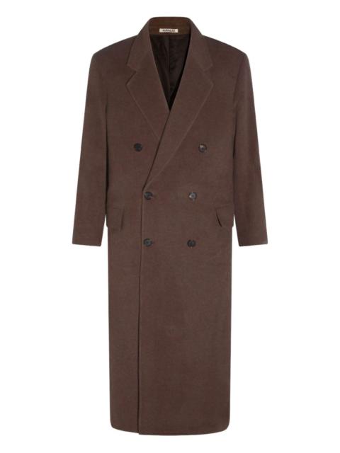 virgin-wool double-breasted coat
