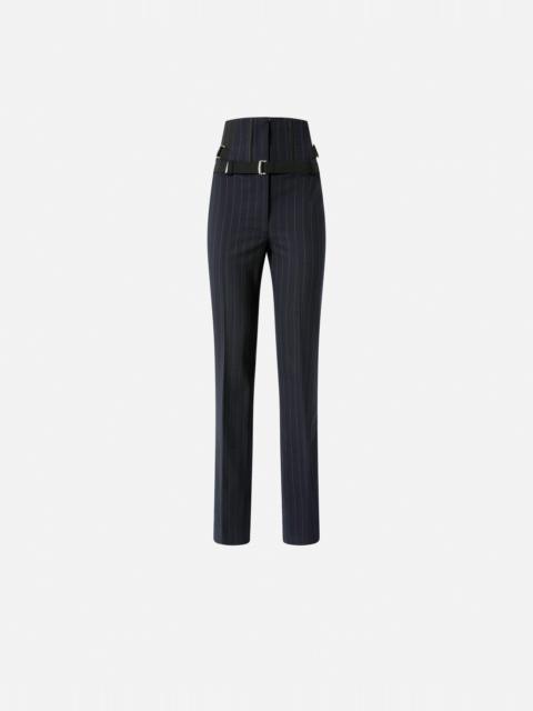 PINSTRIPE POLY WOOL BUSTIER TROUSERS