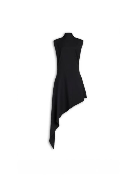 WOOL GABARDINE POINTED DRESS
