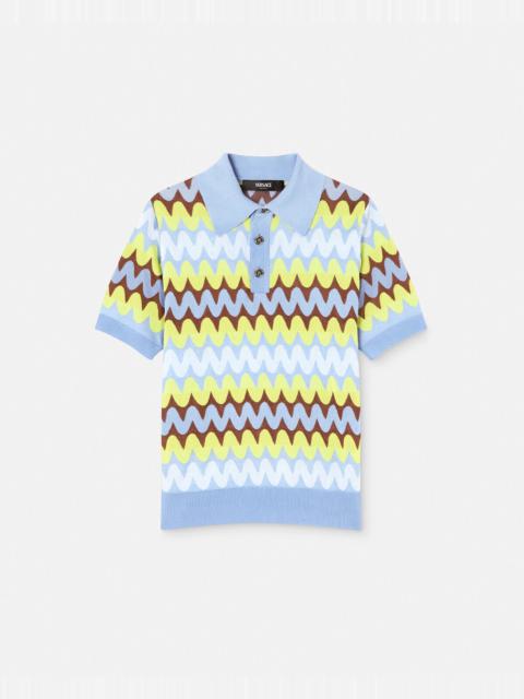 Wave Knit Polo Shirt