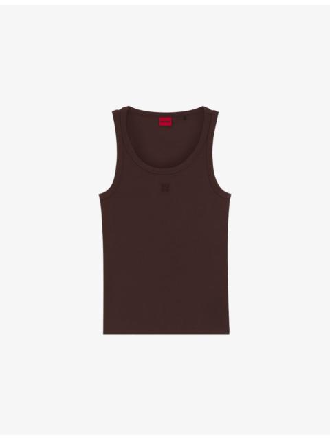 Brand-Embroidered Slim-Fit Stretch Cotton-Blend Tank Top