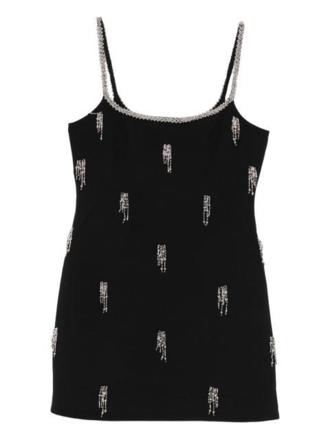 embellished-strap mini dress