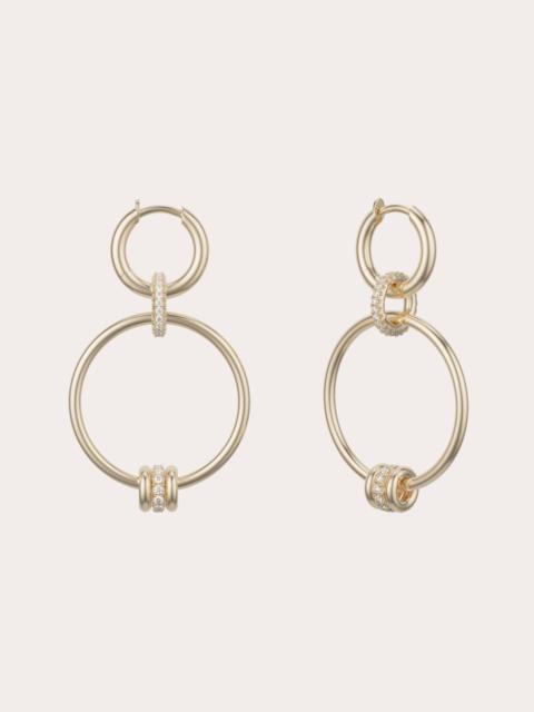 Asha Diamond & 18k Gold Pavé Hoop Drop Earrings