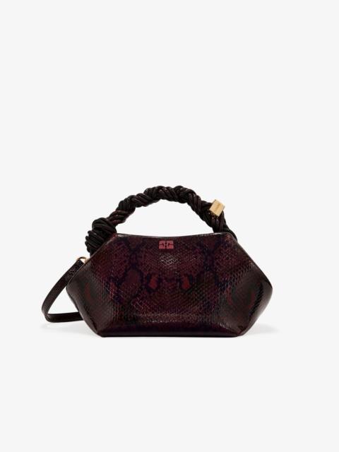 DARK BURGUNDY SNAKE SMALL GANNI BOU BAG