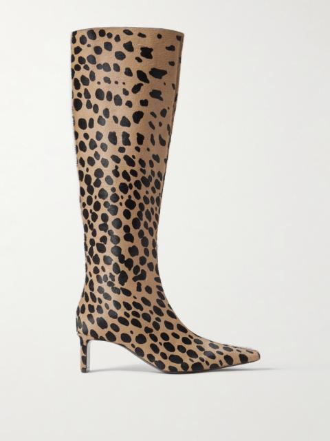 Ona Leopard-print Calf Hair Knee Boots