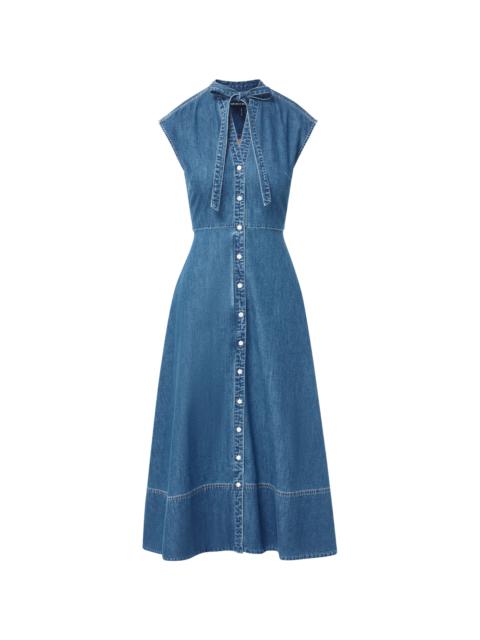 HONORA DENIM MIDI SHIRTDRESS