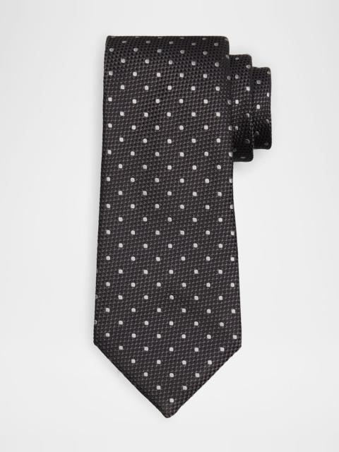 Men's Contrast Dot Silk Tie