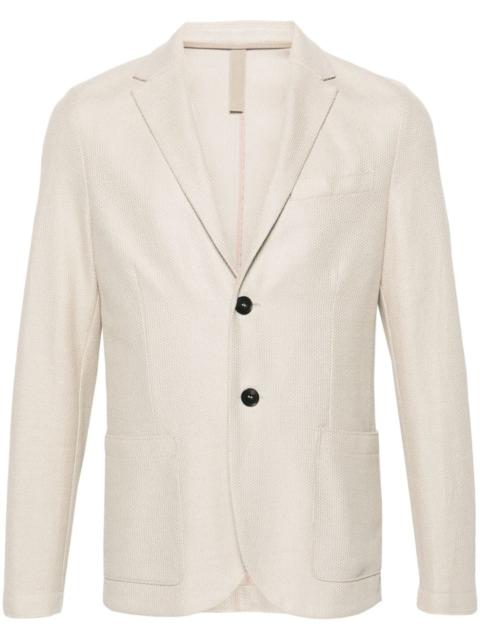 single-breasted linen blend blazer