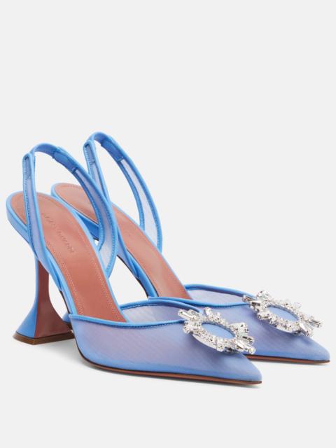 Begum embellished mesh slingback pumps