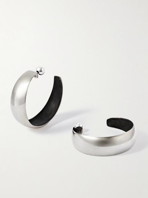 Moon Silver Hoop Earrings
