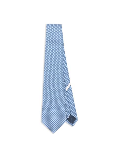 geometric-print silk tie