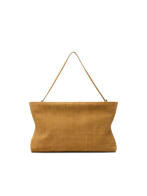 woven suede shoulder bag