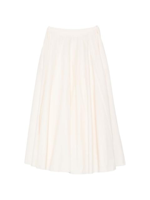 gathered midi skirt
