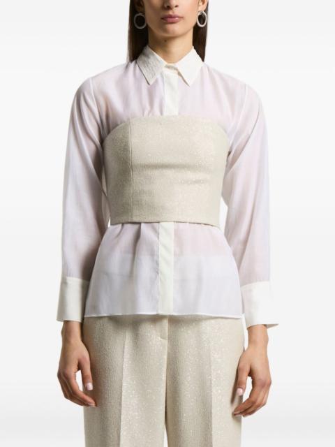 sequin-embellished strapless top