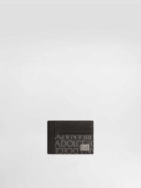 Coated jacquard card holder