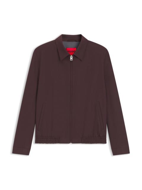 SLIM-FIT JACKET IN WOOL-BLEND POPLIN