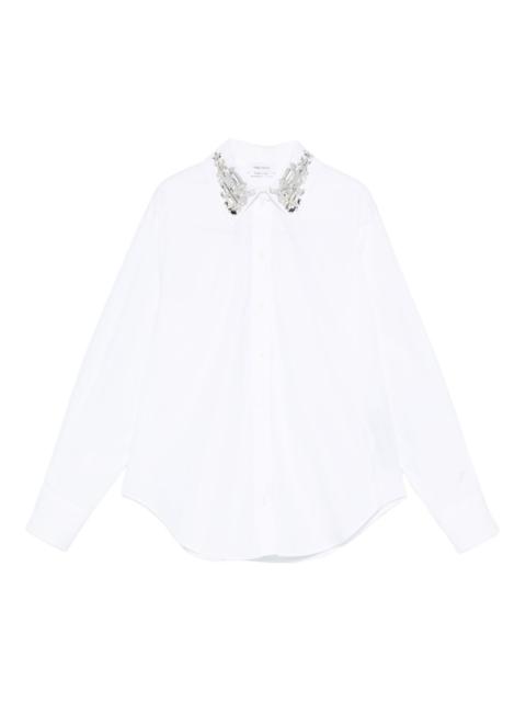 embellished-collar shirt