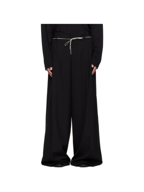 Black Wide Pleated Trousers